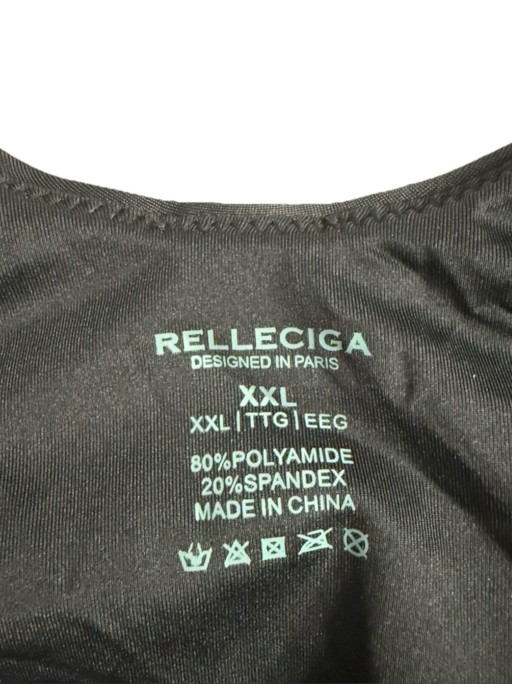 NWT RELLECIGA Black High Cut Thong One Piece Swimsuit 2XL MSRP $119 - Picture 10 of 10